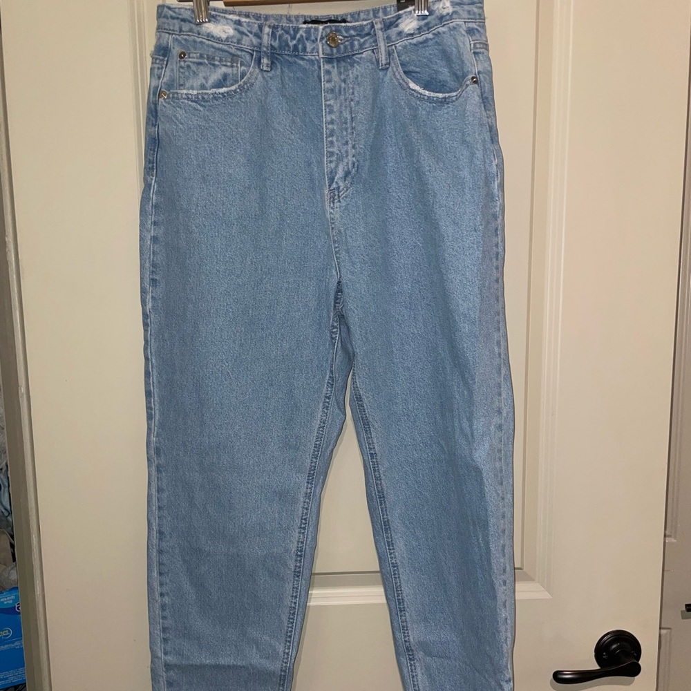 Missguided high waisted distressed jeans